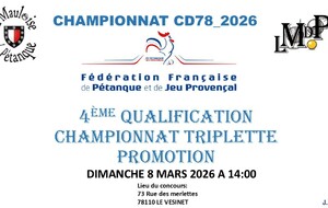 4ème QUALIFICATION CHAMPIONNAT TRIPLETTE PROMOTION