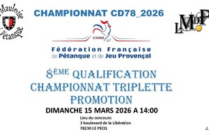 8ème QUALIFICATION CHAMPIONNAT TRIPLETTE PROMOTION
