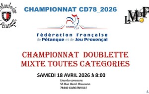CHAMPIONNAT DOUBLETTE MIXTE TOUTES CATEGORIES
