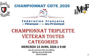 CHAMPIONNAT TRIPLETTE VETERAN TOUTES CATEGORIES