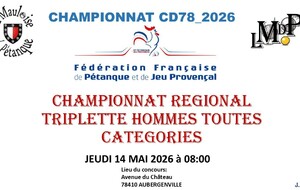 CHAMPIONNAT REGIONAL TRIPLETTE HOMMES TOUTES CATEGORIES